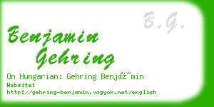 benjamin gehring business card